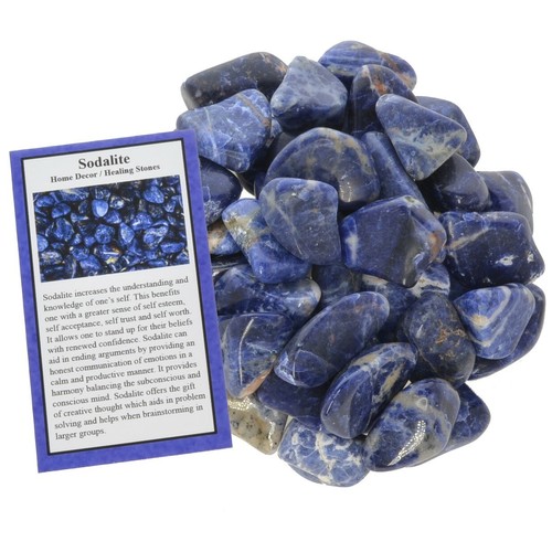 Piedras caídas de sodalita de 3 libras - grado 1 - XSmall - 0,5"" a 1"" Avg. - Imagen 2 de 3