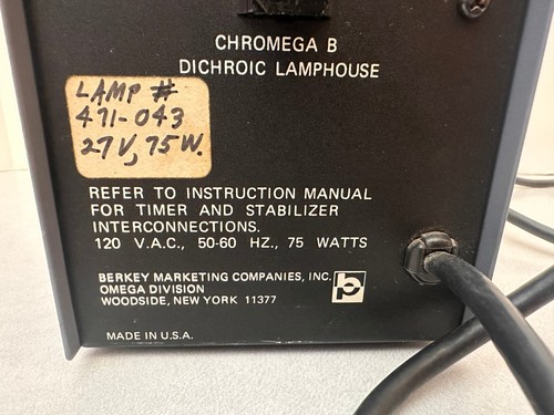Chromega B - Dichroic Lamphouse - Omega - Untested - Picture 4 of 8