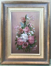 Nan Bretel  Still Life Framed Oil Painting Circa 1960s