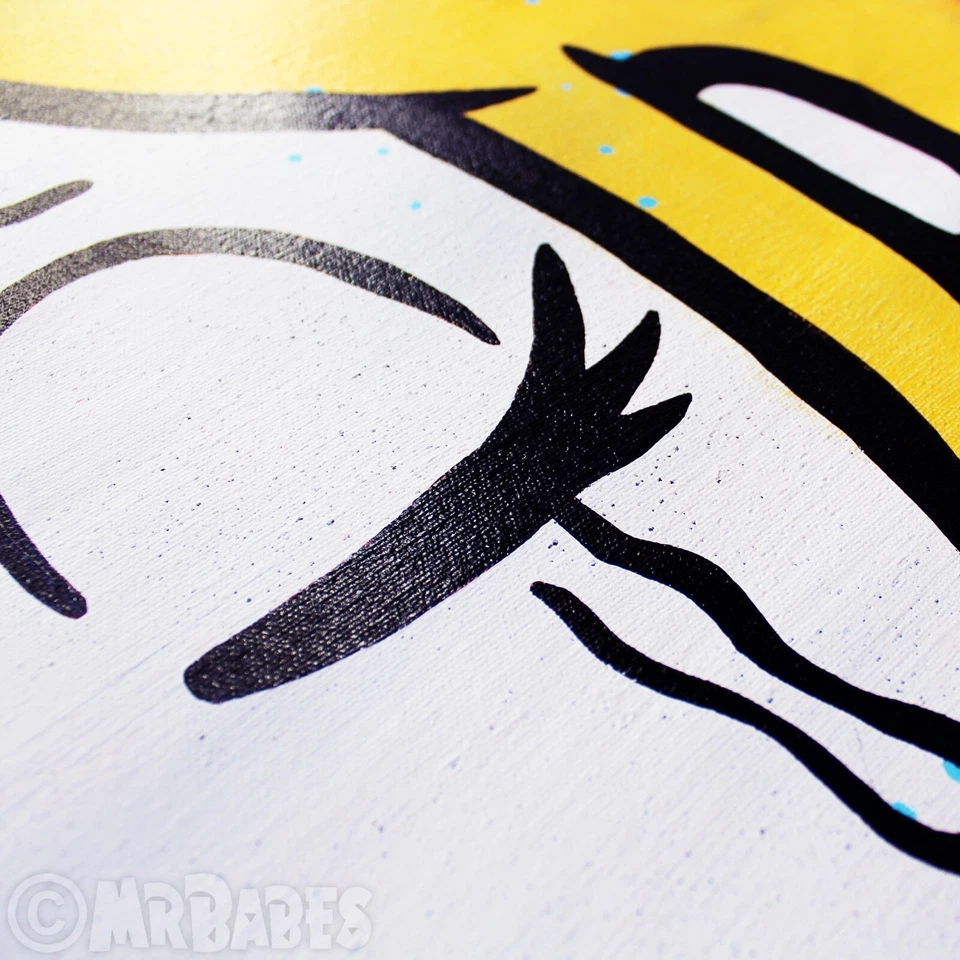 Princesa llorando melocotón - Pintura original de arte pop de bebés - Roy Lichtenstein Foto 3 de 4