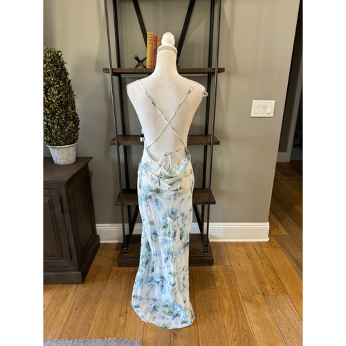 Bec + Bridge Corrine Split Silk Dress Watercolor Floral Womens Size 4 - Picture 10 of 12