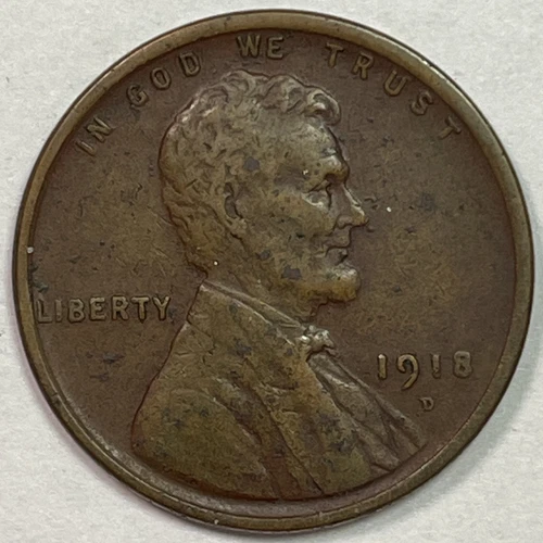 1918-D Lincoln Wheat Cent Extremely Fine XF Coin #20250
