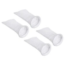 4 pcs 3D Honeycomb Filter Sock 4 Inch Fish Tank Mesh Bags Pool Basket, White
