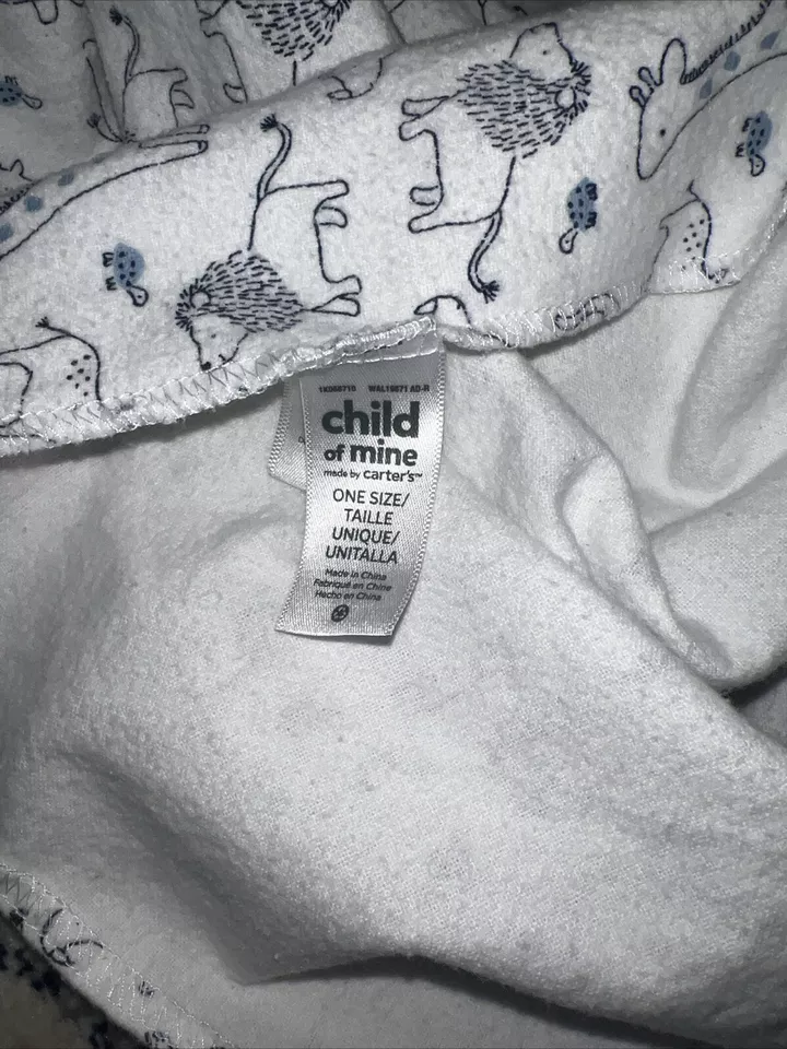 Manta bebé animal safari blanco y azul Child Of Mine Lovey  Foto 3 de 4