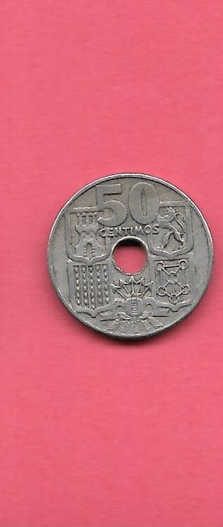 SPAIN SPANISH KM777 1949 (63) VF-VERY FINE-NICE OLD VINTAGE 50
