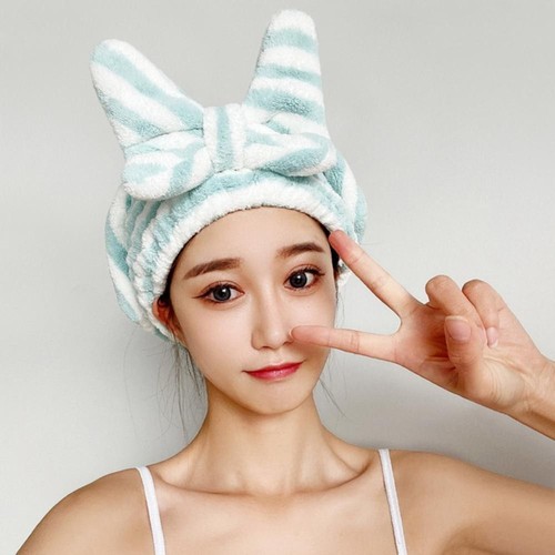 5 Pièces Serviette Sèche Pour Cheveux, Boutonné Bonnet Pour