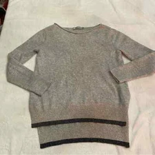 In cashmere Metallic Hi Low Hem Sweater Size S 28208