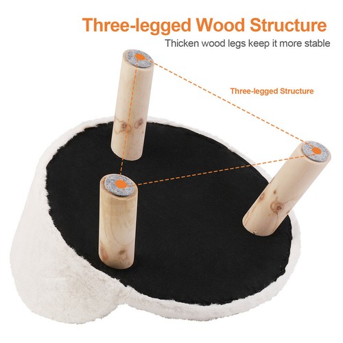 Dog Sofa Couch Lounge Elevated Cat Bed Pet 3-Legged Stool Raised Bed w/ Cushion - Picture 10 of 14