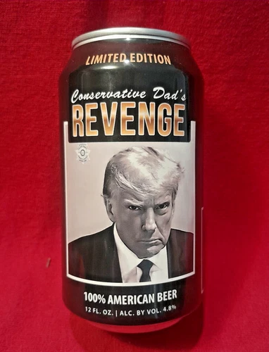 Conservative Dad's REVENGE Ultra Right Beer Can Donald Trump Mugshot Ltd Edition