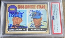 1968 Topps #177 Nolan Ryan/Jerry Koosman Rookie Stars PSA/DNA Signed Stat Card
