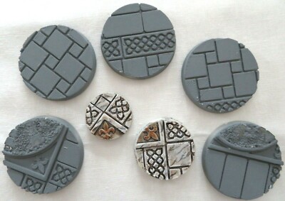 Miniature Game Base TEMPLE SANCTUARY TILE Resin ROUND pick 3/50mm 2/60mm or 100m