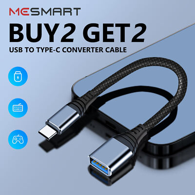 USB-C to USB-A OTG Adapter Converter Cable Cord For Samsung S10 Note10 S8 S9 S22