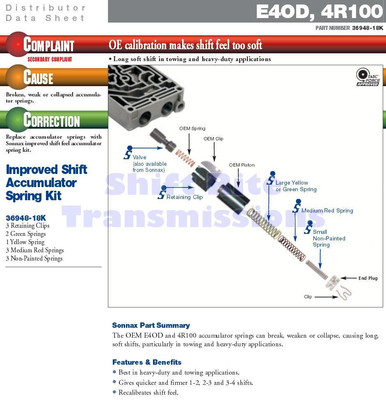 4R100 E4OD Transmissions Boost Valve Kit O-ring Style Sonnax 36424-01K - Foto 4