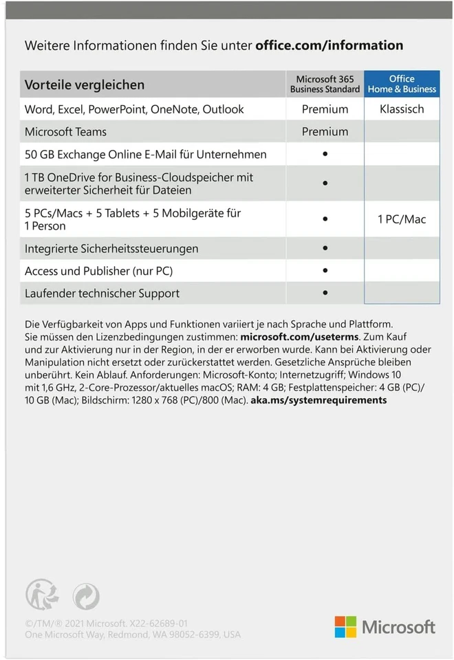 Software Microsoft Office 2024 Home und Business Word Excel Powerpoint Outlook - Bild 2 von 3