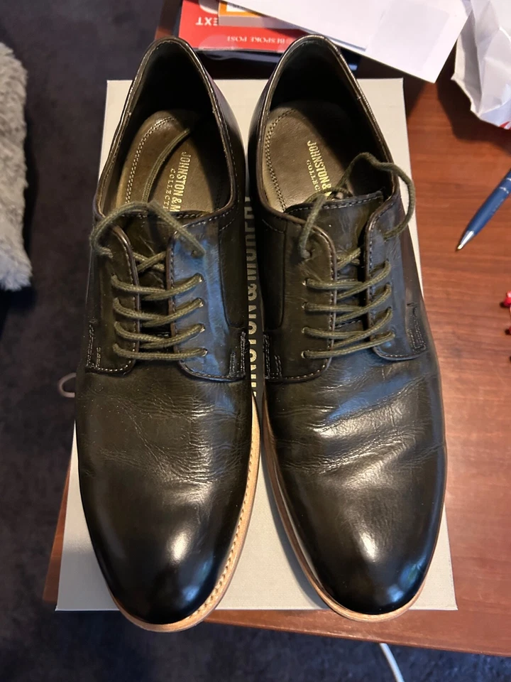 Men's USA Size 10.5 M Johnston Murphy Collection Dudley Olive Oxford - Worn Once