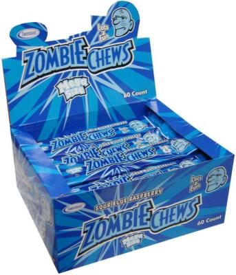 Zombie Chews Sour Blue Raspberry 28g x 60 Halloween Treats Party