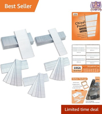 18GA Galvanized Brad Nails 5000-Count Assorted Sizes for Nail Gun Projects