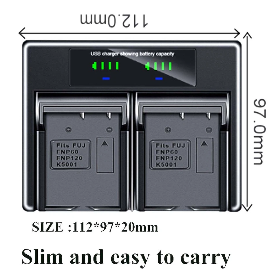 Cargador de batería USB para Sanyo DB-L50 Xacti VPC-HD1010 HD2000 DMX-HD1000 HD1010 Foto 3 de 4