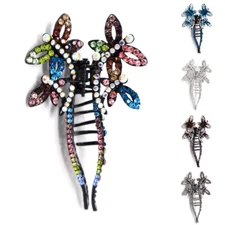 NEW Fancy Rhinestone Crystal butterfly XL metal hair Clip Hair Claw Hairpin 