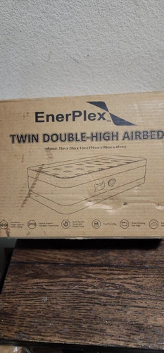 Enerplex Double-High Air Mattress Twin Size EnerPlex Air Bed Camping Home Travel