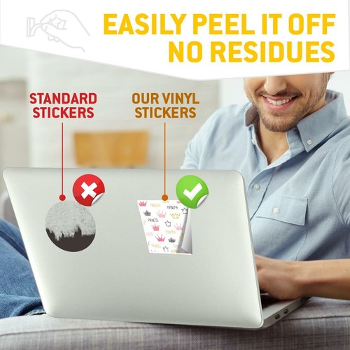 2 x Square Stickers 10 cm - Princess Crown Pattern Girls Daughter #46218 - Afbeelding 5 van 9