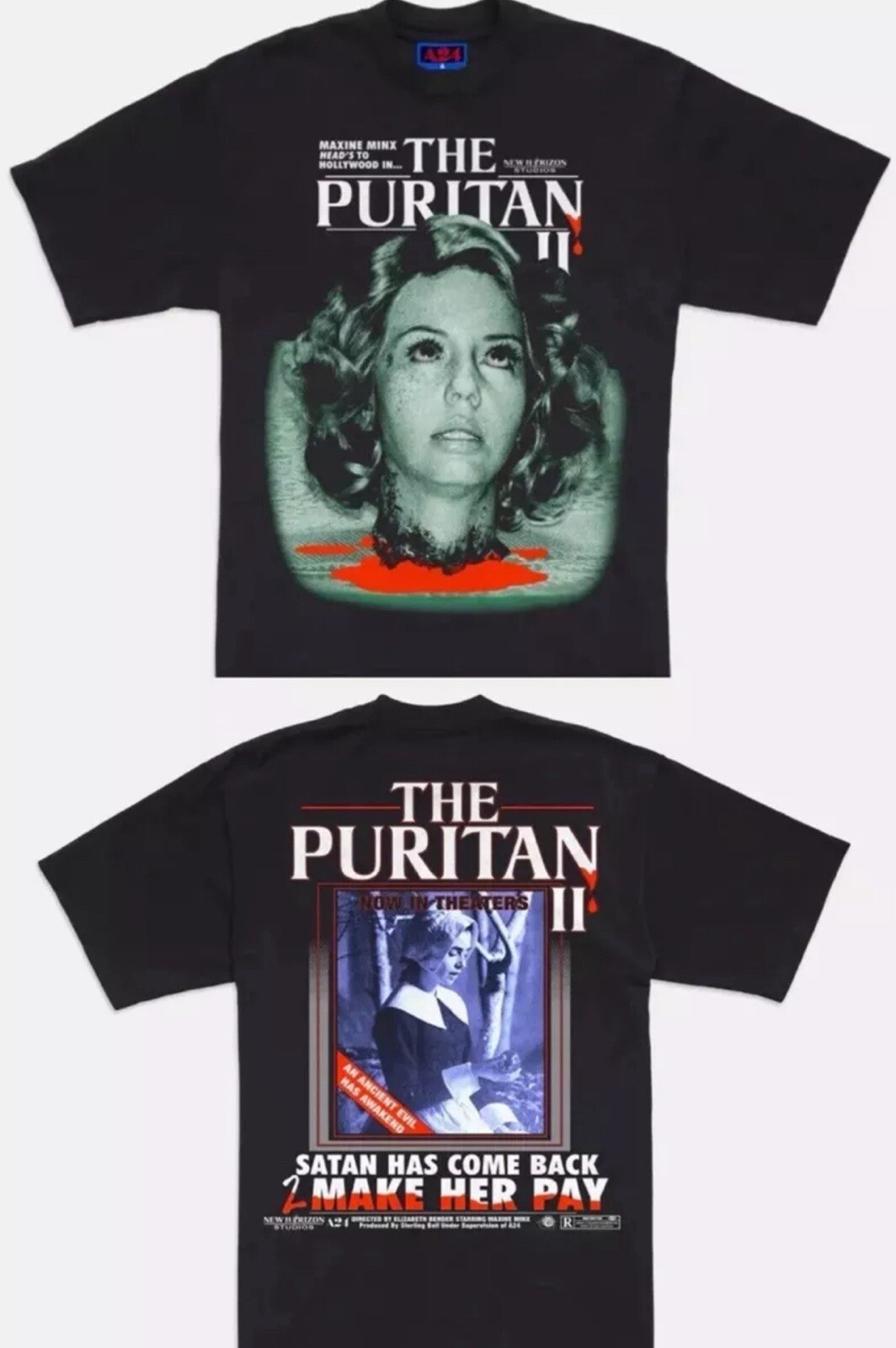 Online Ceramics x MaXXXine Puritan II Small T-Shirt with Mia Goth A24 Design  -image