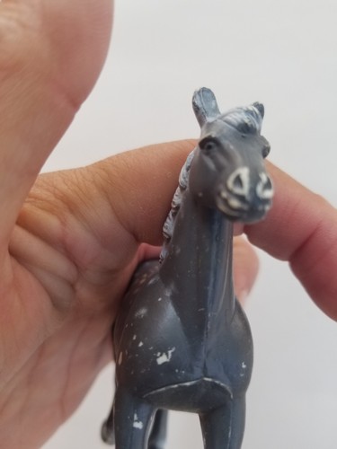 Figurine cheval modèle vintage Funrise Paso Fino 1988 jouet tacheté gris - Photo 2/10