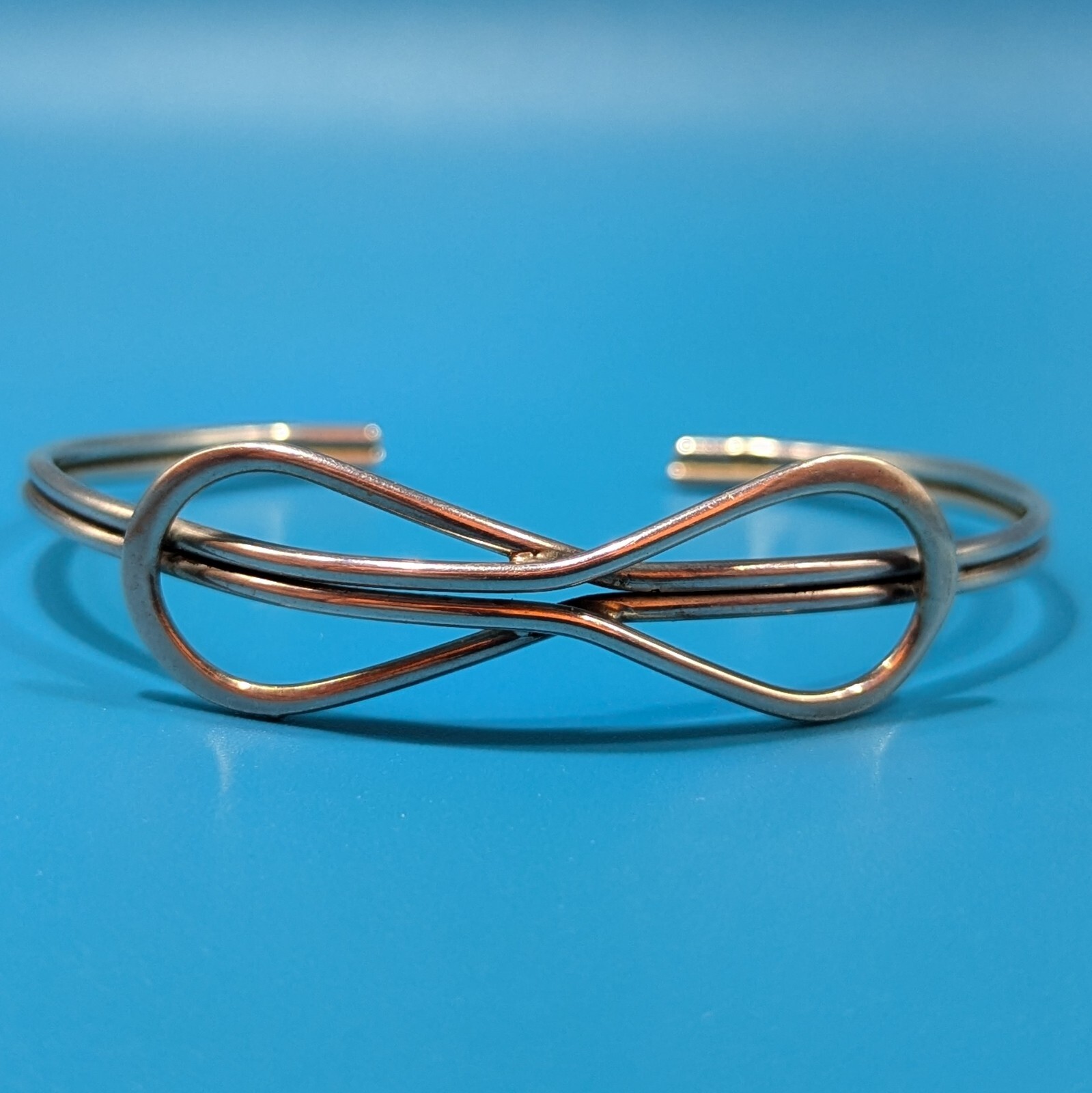 Artisan Sterling Cuff Interlocking Infinity Symbo… - image 10