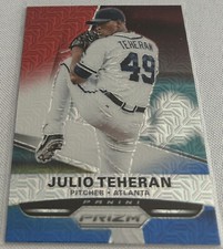 2015 Panini Prizm Baseball Julio Teheran Atlanta Braves Red White & Blue Prizm