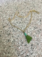 Green Sea Glass Necklace Triangular