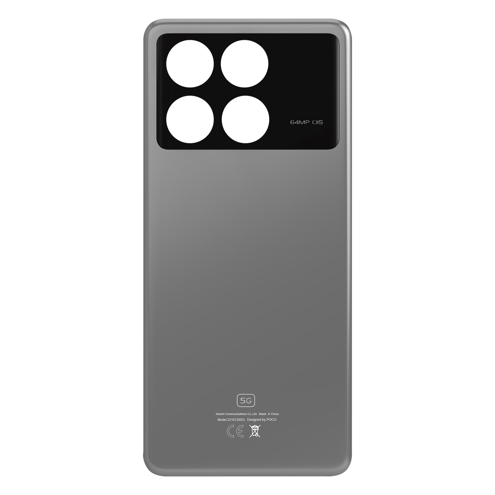 Xiaomi Poco X6 Pro cache batterie gris Clappio pièce de rechange dos