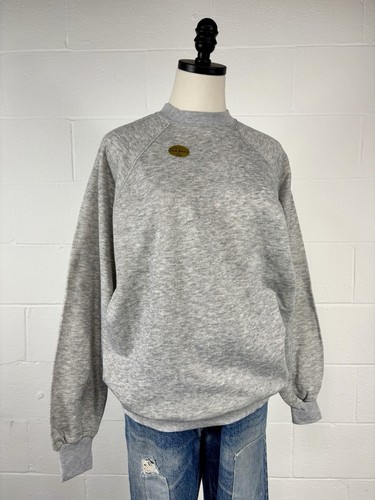 Vintage 80s Classic Heather Gray Raglan Sleeve Sweatshirt New Old Stock USA XL - Picture 5 of 12