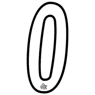 Mongoose plate number #0 decal - Black Outline