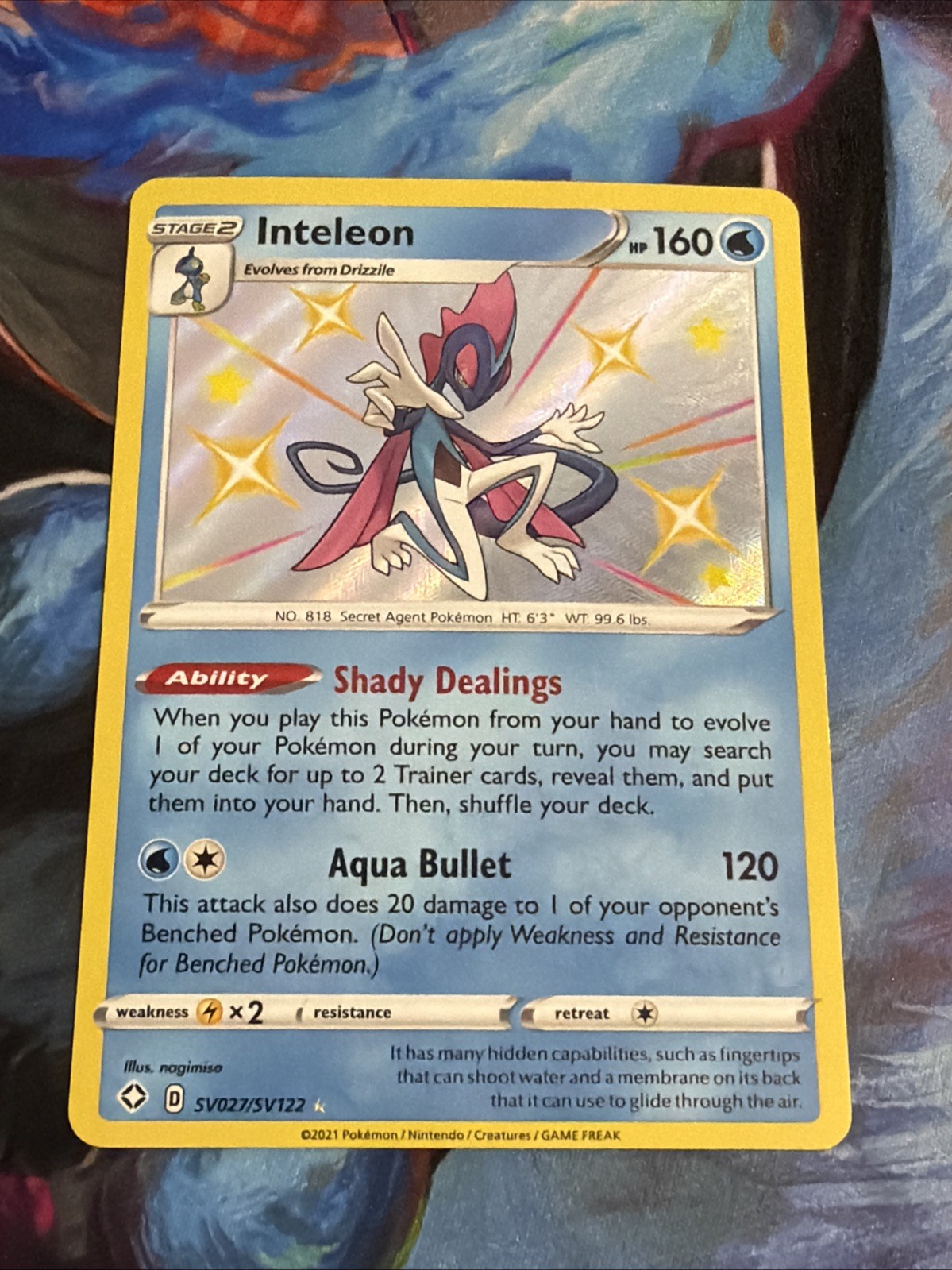 Inteleon SV027/SV122 Shining Fates: Shiny Vault Holo Pokemon TCG