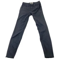 Madewell 9" High Rise Skinny Jeans Women's Size 26 Black Distressed