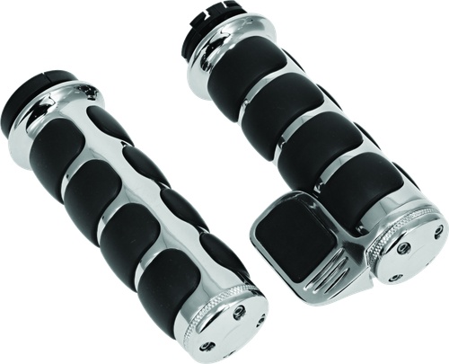 Kuryakyn Premium ISO Grip With Throttle Boss Dual Cable Chrome - Foto 1 di 2