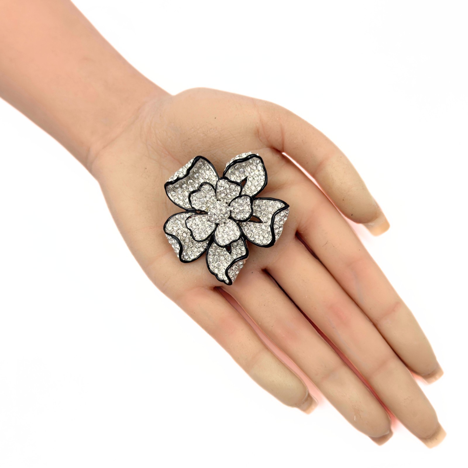 Kenneth Jay Lane Designer Signed Encrusted Pave R… - image 6