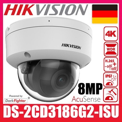 Hikvision DS-2CD3186G2-ISU 4K 8MP PoE eingebautes AcuSens DarkFighter IP-Kamera