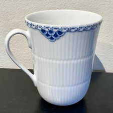 Princess Blue Mug by ROYAL COPENHAGEN 4.25in Tall Holds 12oz #497 Blue & White