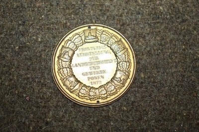 Original 1872 d. German Provincial Exhibition for Agriculture & Crafts Metal Fob