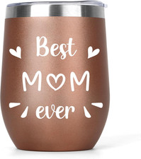 Mothers Day Gifts for Mom Insulated Wine Tumbler with Lid 12oz Best Mom Ever Gif