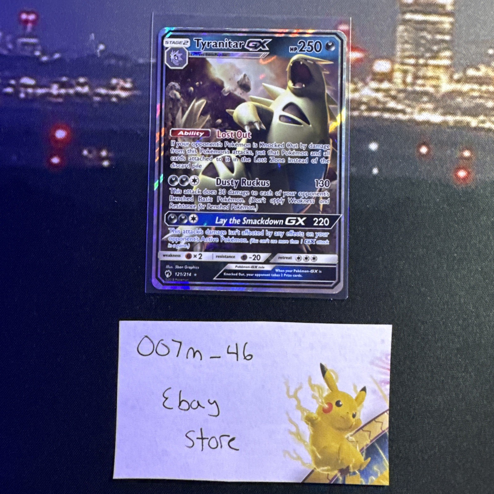 2018 Pokemon Sun & Moon Lost Thunder #121 Tyranitar GX GEM MINT PACK FRESH NEW