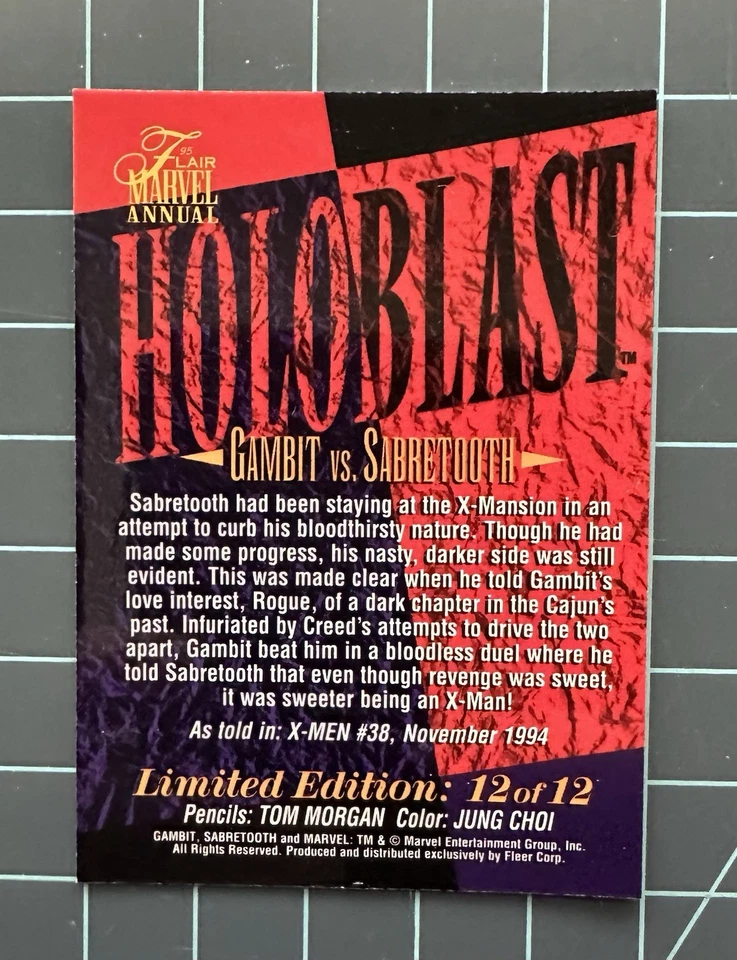 1995 Flair Marvel Annual 10-Card Set Chromium 11, Holoblast 12, Powerblast 2 & 7 - Image 4 of 4