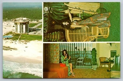 Destin Florida Hawaiki Inn US Highway 98 Polynesian Resort on Gulf Postcard FL