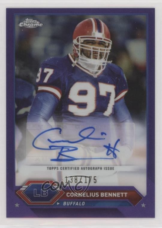 2023 Composite Topps Chrome Purple Refractor 138/175 Cornelius Bennett Auto 4z8