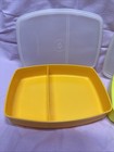 Gold Tupperware Divided Snack Container | Packette  | #813-3 / #814 - 5 Lid — photo 2