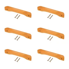 6Pcs 128mm/5" Hole Spacing Bridge Drawer Pull Handles(Light Brown, 161mm Length)