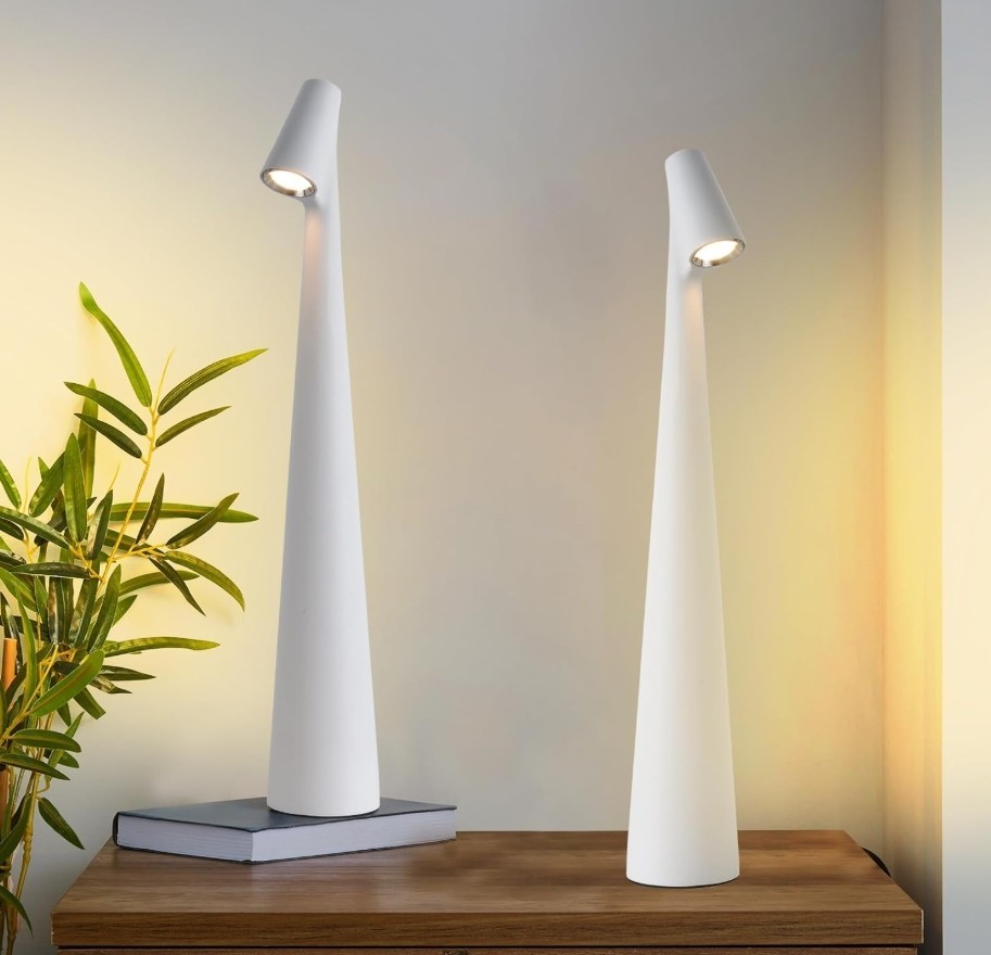 2 PEZZI Lampada da Tavolo LED Touch 3000K Altezza 34CM da Scrivania Ufficio IP20
