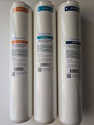 AQUASURE AF-CP75 Reverse Osmosis 4 Stages Water Filter  Cartridges 3 Pack Only