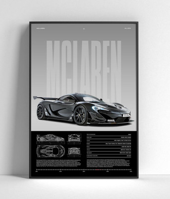 Luxury Racing Decor McLaren P1 GTR Poster Motorsport Supercar Wall Art Print